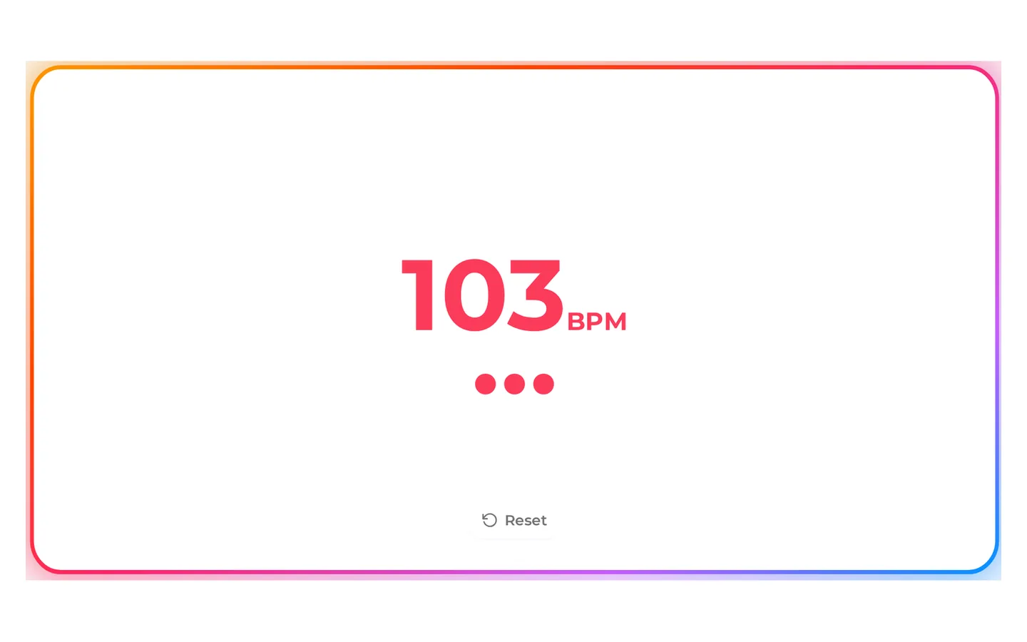 OpenMusic BPM Tapper showing a reading of 103 BPM after a series of taps